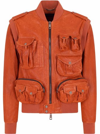 Dolce & Gabbana multi-pocket leather jacket - FARFETCH