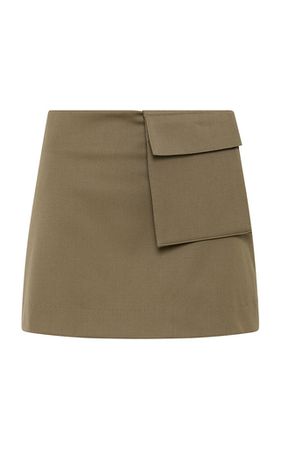 Kelp Utilitarian Pocket Stretch-Wool Mini Skirt By St. Agni | Moda Operandi