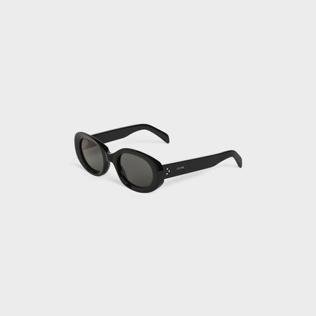 Oval sunglasses in Acetate - Black | CELINE
