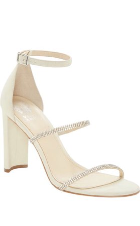 cream rhinestone heel