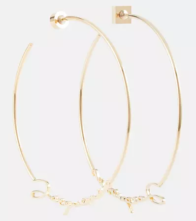 Logo Hoop Earrings in Gold - Jacquemus | Mytheresa