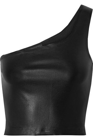 SPRWMN | One-shoulder cropped leather top | NET-A-PORTER.COM