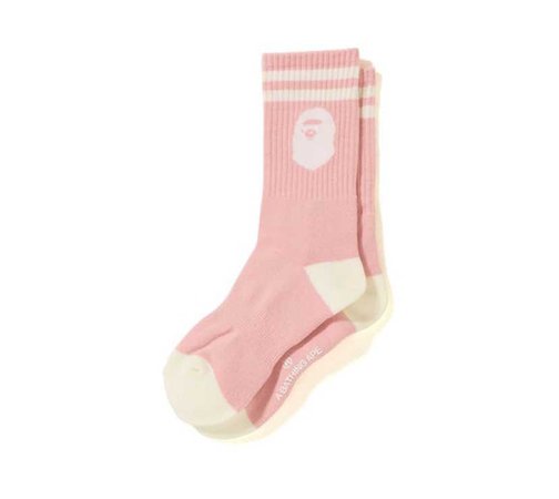 Bape Pink Mid Socks