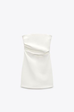 SHORT STRAPLESS DRESS - White | ZARA United States