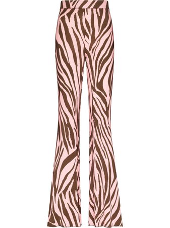 THE ANDAMANE Gaia zebra-print Flared Trousers - Farfetch