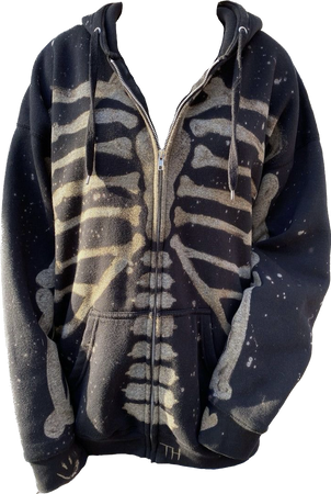 skeleton bleached hoodie jacket