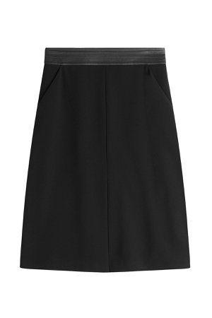 Skirt with Leather Waistband Gr. FR 38