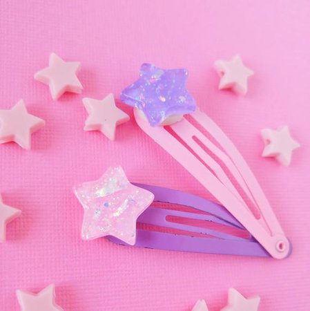 Star Hair Clip Pink and Purple Single or Double Star Mix and | Etsy