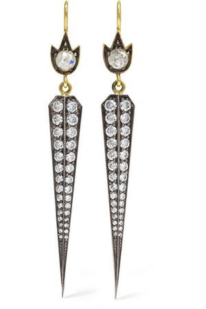 Sylva & Cie | 18-karat gold, sterling silver and diamond earrings | NET-A-PORTER.COM