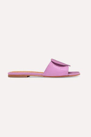 Amina Heart Patent-leather Slides - Lilac
