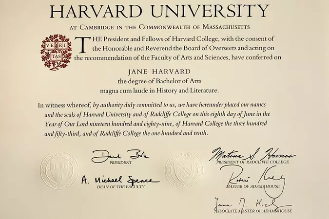 harvard university degree