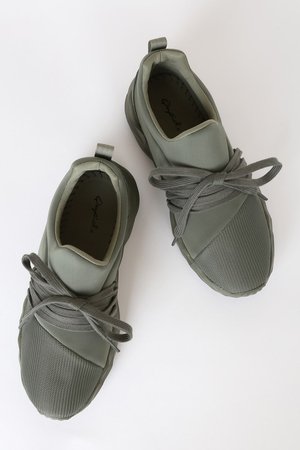 Olive Green Sneakers - Street Style Sneakers - Athleisure Sneaker
