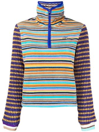 Andersson Bell Striped Chenille zip-up Jumper - Farfetch