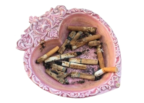 cias pngs // cigarettes in heart ashtray