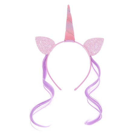 Claire's Club Unicorn Ears Headband - Purple
