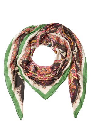 Printed Scarf with Cashmere Gr. One Size