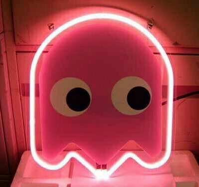 pink pacman ghost aesthetic