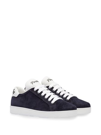 Prada Suede And Nappa Leather Sneakers 1E565LF0053F77 Blue | Farfetch