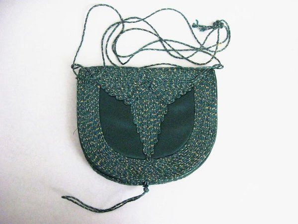 Vintage Evening Bag Green Gold Purse Embroidered Shoulder Bag | Etsy