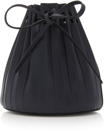 Mini Pleated Leather Bucket Bag