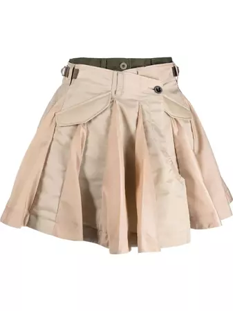 Sacai Flared Pleated Mini Skirt - Farfetch