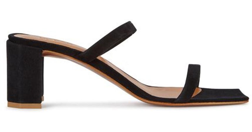 By Far Tanya Black Suede Sandals