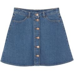 button jean skirt