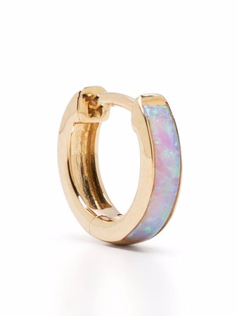 Shop Pamela Love 14kt yellow gold Inlay opal huggie earring with Express Delivery - FARFETCH