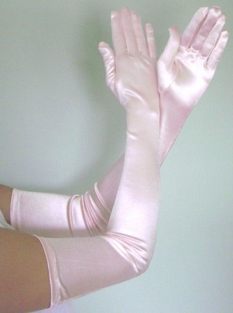OPERA LONG Length Stretch SATIN Gloves BABY PINK