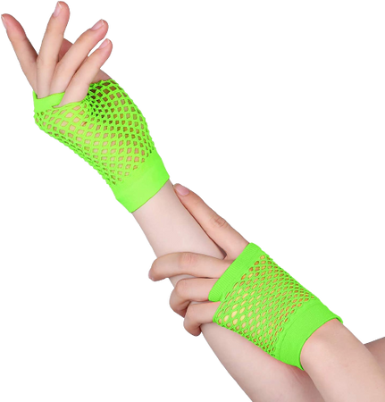 Neon Green Fingerless Gloves