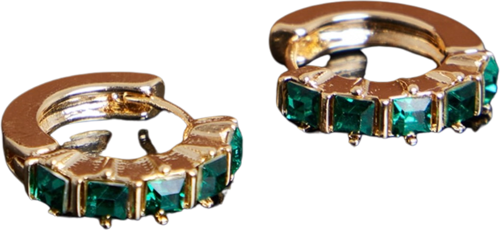 green/gold earring