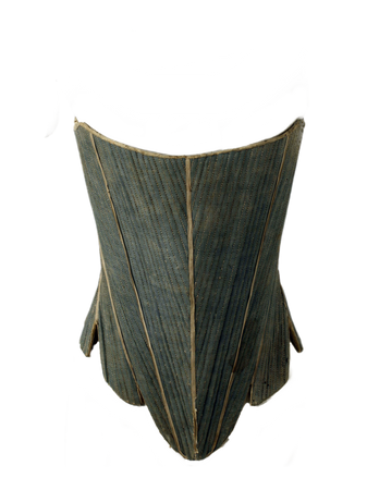 18th century corset dark green gold