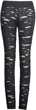 Punk Rave Womens Sexy Ripped Mesh Leggings Gothic Punk Tattered Slimming Pants Trousers at Amazon Women’s Clothing store