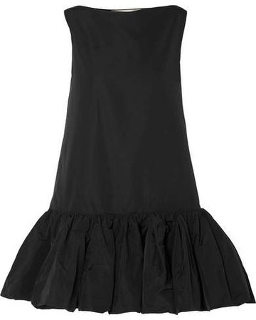 Cotton-blend Faille Peplum Mini Dress - Black