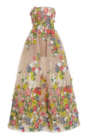 Floral Appliquéd Maxi Dress By Elie Saab | Moda Operandi