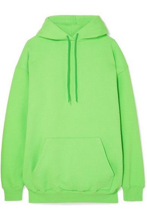Balenciaga - Oversized Cotton-blend Jersey Hooded Top - Green