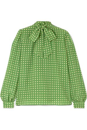 Saint Laurent | Pussy-bow printed silk blouse | NET-A-PORTER.COM