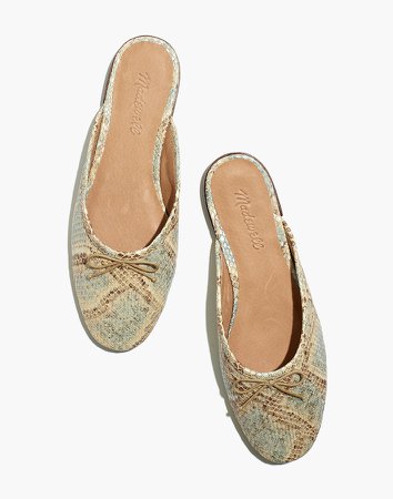 The Adelle Ballet Mule in Snake Embossed Leather