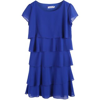 Buy Fabrange Royal Blue Ruffle Dress For Women Online - Get 70% Off