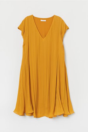 V-neck Dress - Dark yellow - Ladies | H&M US