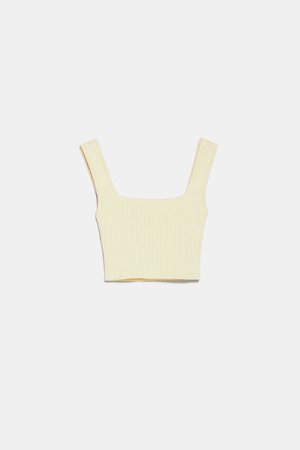CROPPED KNIT TOP | ZARA United States yellow