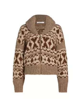 Shop Frame Geoemtric Zip Sweater | Saks Fifth Avenue