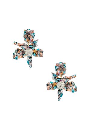 Crystal Lily Clip On Earring
