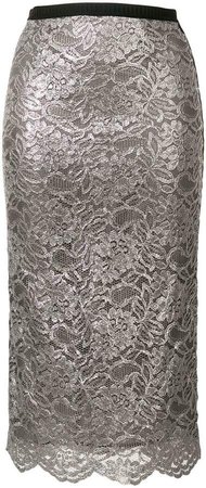 metallic lace skirt
