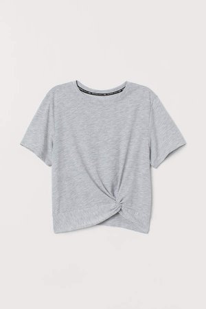 Knot-detail Sports Top - Gray
