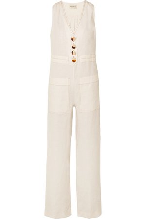 Nicholas | Button-embellished linen jumpsuit | NET-A-PORTER.COM
