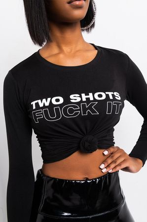 OFFICIAL ERICA BANKS TWO SHOTS BUSS IT TEE in black