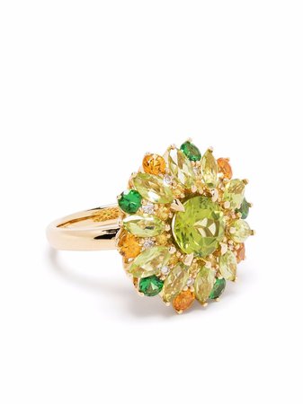 Stefere 18kt yellow gold multi-stone ring