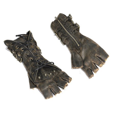 Steampunk Lace-up Buckle Fingerless Gloves | RebelsMarket