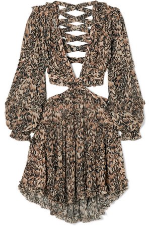 Zimmermann | Eyes on Summer cutout leopard-print cotton and silk-blend chiffon dress | NET-A-PORTER.COM